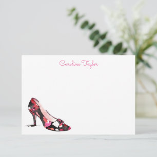 Carte De Remerciements Chaussure de concepteur à talons haute aquarelle p