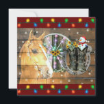 Carte De Remerciements Chaussures Cheval Cowboy Snowman Noël<br><div class="desc">Chaussures Cheval Cowboy Snowman Noël</div>