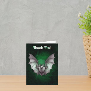 Carte De Remerciements Chauve-souris grise floue volante Spooky Grotte ve
