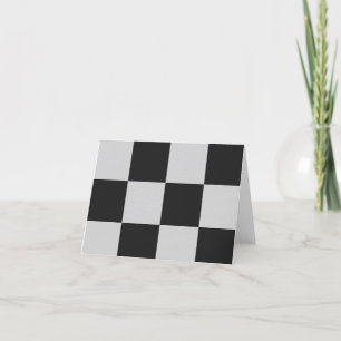 Carte De Remerciements Checkered Black & White Squares or CUSTOM COLOR