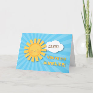 Carte De Remerciements Cheery and Bright You Are My Sunshine Grey