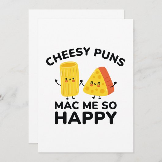 Carte De Remerciements Cheesy Puns Mac Me Tellement Heureux (Devant / Derrière)