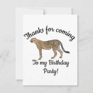 Carte De Remerciements Cheetah Joyeux anniversaire