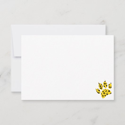 Carte De Remerciements Cheetah Paw Print Custom Blank (Devant)