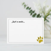Carte De Remerciements Cheetah Paw Print Custom Just a Note  (Debout devant)