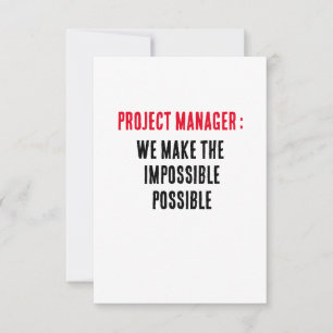 Carte De Remerciements Chef de projet Nous rendons l'impossible possible