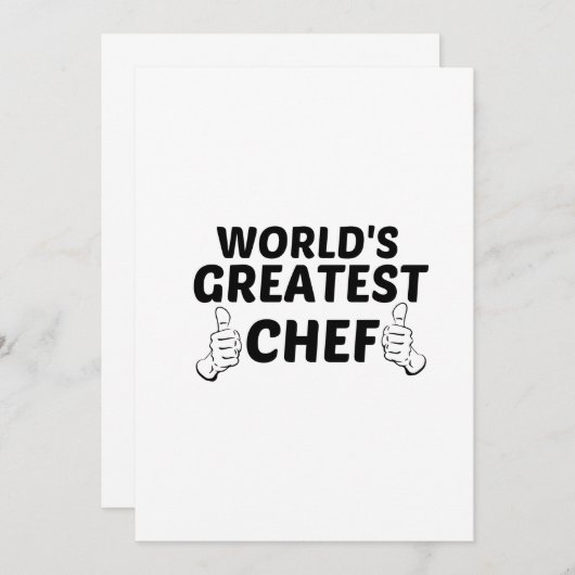 CARTE DE REMERCIEMENTS CHEF GREATEST (Devant / Derrière)