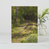 Carte De Remerciements Chemin De Fer Abandonné Dans Une Forêt (Debout devant)