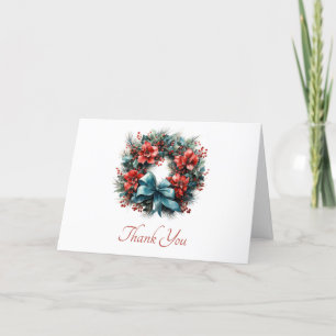 Carte De Remerciements Chemise d'aquarelle de Noël avec Holly
