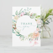 Carte De Remerciements Chemise d'aquarelle Florale Pastel (Debout devant)