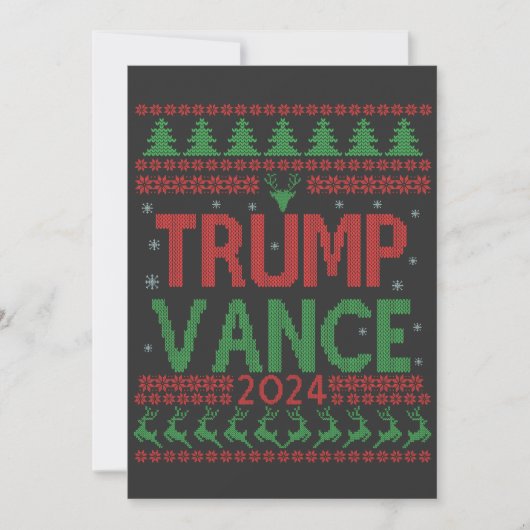 Carte De Remerciements Chemise de Noël laide de Trump Vance Election (Devant)