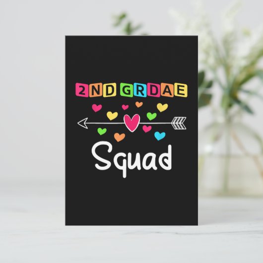 Carte De Remerciements Chemises d'enseignant de 2e année Équipe scolaire (Debout devant)