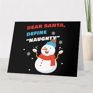 Carte De Remerciements Cher Père Noël Définissez « vilain » Noël drôle