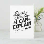 Carte De Remerciements Cher Père Noël, Je Peux Expliquer (Debout devant)