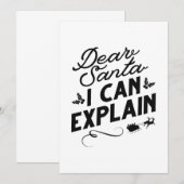 Carte De Remerciements Cher Père Noël, Je Peux Expliquer (Devant / Derrière)