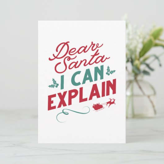 Carte De Remerciements Cher Père Noël, Je Peux Expliquer (Debout devant)