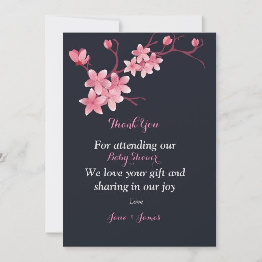 Carte de remerciements Cherry Blossom (Devant)