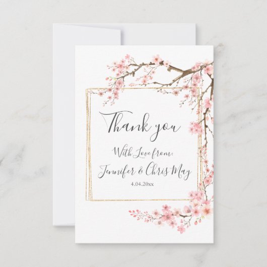 Carte De Remerciements Cherry Blossom Mariage (Devant)