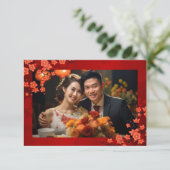 Carte De Remerciements Cherry Blossom Photo Mariage chinois (Debout devant)