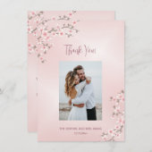 Carte De Remerciements Cherry Blossom Wedding Thank You (Devant / Derrière)