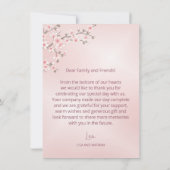Carte De Remerciements Cherry Blossom Wedding Thank You (Dos)