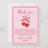 Carte De Remerciements Cherry Coquette main tiré bébé fille douche (Devant)