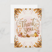 Carte De Remerciements Chestnut d'Acorn automne (Devant / Derrière)