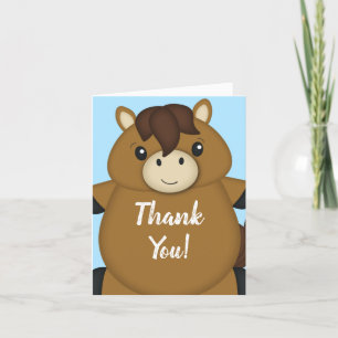 Carte De Remerciements Cheval Baby shower Blue Boy