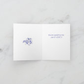 Carte de remerciements Cheval Bleu et Blanc (Intérieur)