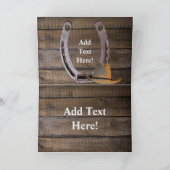 Carte De Remerciements Cheval Cowboy Boots Wagon Wheels Sunflowers Wester (Intérieur)