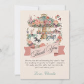 Carte De Remerciements Cheval de carrousel Carnaval Anniversaire (Devant)