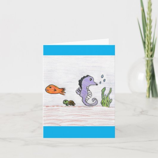 Carte De Remerciements Cheval de mer mou (Devant)