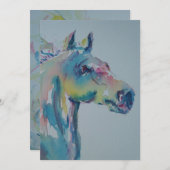 Carte De Remerciements Cheval de plusieurs couleurs (Devant / Derrière)