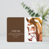 Carte De Remerciements Cheval Esquisse Moderne Dégradé Gris et Blanc que  (Debout devant)