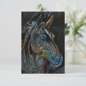 Carte De Remerciements Cheval foncé (Debout devant)