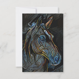 Carte De Remerciements Cheval foncé