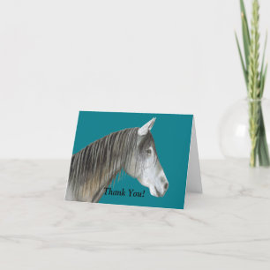 Carte De Remerciements Cheval gris