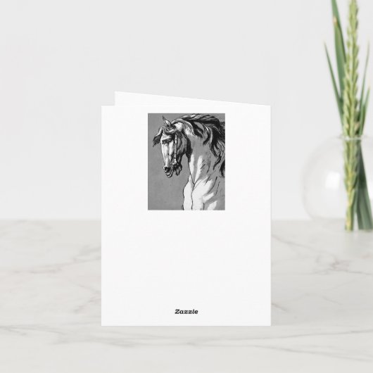 Carte De Remerciements Cheval Head (Jaune) (Dos)