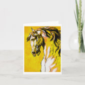 Carte De Remerciements Cheval Head (Jaune) (Devant)