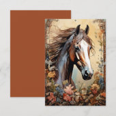 Carte De Remerciements Cheval Pinto (Devant / Derrière)