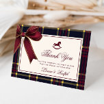 Carte De Remerciements Cheval Rocheux Hiver Bourgogne Baby shower Plaid<br><div class="desc">Cheval Rocheux Hiver Bourgogne Plaid Baby shower Cartes de remerciements Correspondances disponibles.</div>