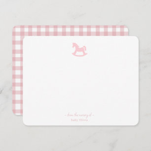 Carte De Remerciements Cheval rose rocher Baby Girl Nursery