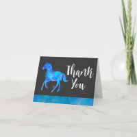 Cheval sauvage en aquarelle bleu et violet, merci.