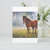 Carte De Remerciements Cheval sur une herbe (Debout devant)