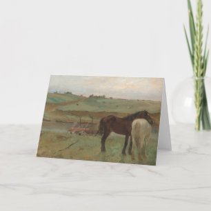 Carte De Remerciements Chevaux dans une prairie, Peinture à l'huile, Edga