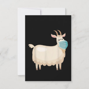 Carte De Remerciements Chèvre anti-masque portant un masque facial