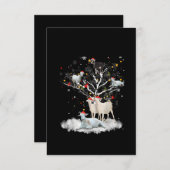 Carte De Remerciements Chèvre de Noël sur l'arbre Drôle Cadeau amateur de (Devant / Derrière)