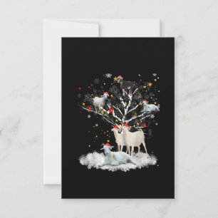 Carte De Remerciements Chèvre de Noël sur l'arbre Drôle Cadeau amateur de