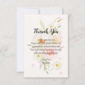 Carte De Remerciements Chic Aquarelle Flush Fête des mariées (Devant)