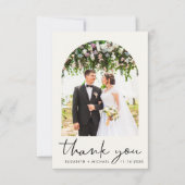 Carte De Remerciements Chic Arch Photo Mariage (Devant)